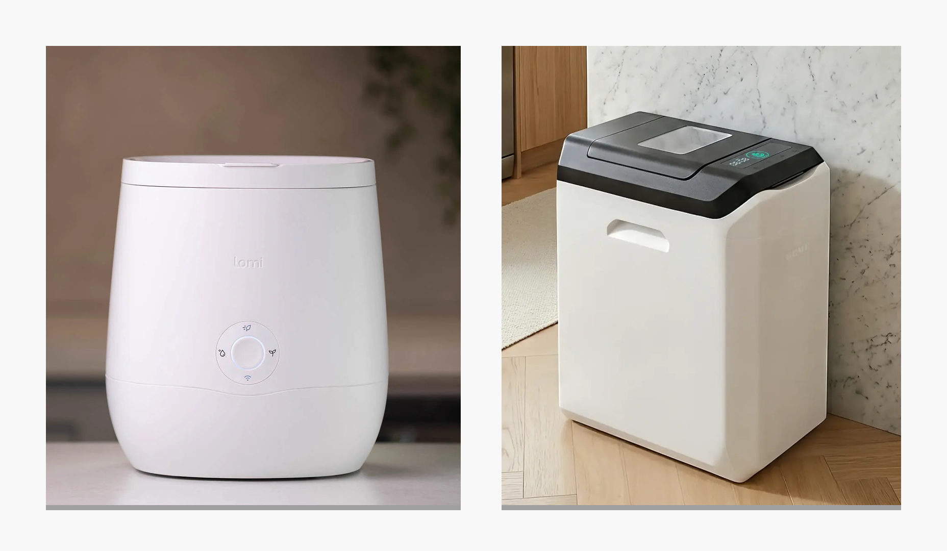 GEME Terra 2 best home composter vs. Lomi dehydrator kitchen comporter carbon filter